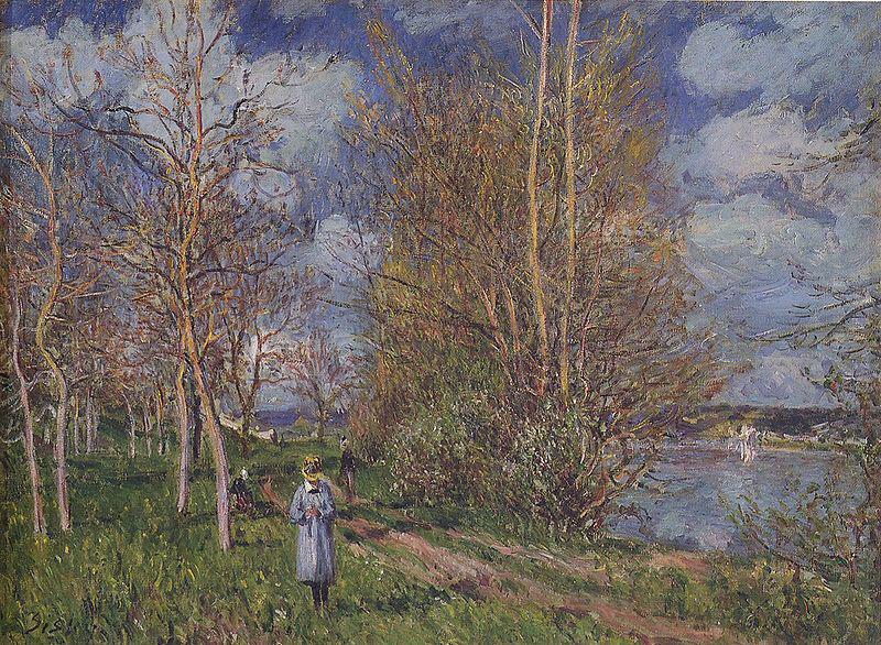 Alfred Sisley Small Meadows in Spring Norge oil painting art